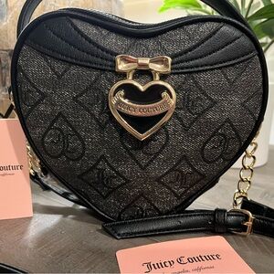Juicy Couture Liquorice Precious Moments Heart Crossbody Bag
